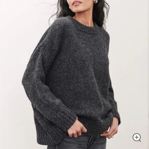 Cozy Jenni Kayne Charcoal Alpaca Cocoon Crewneck size S